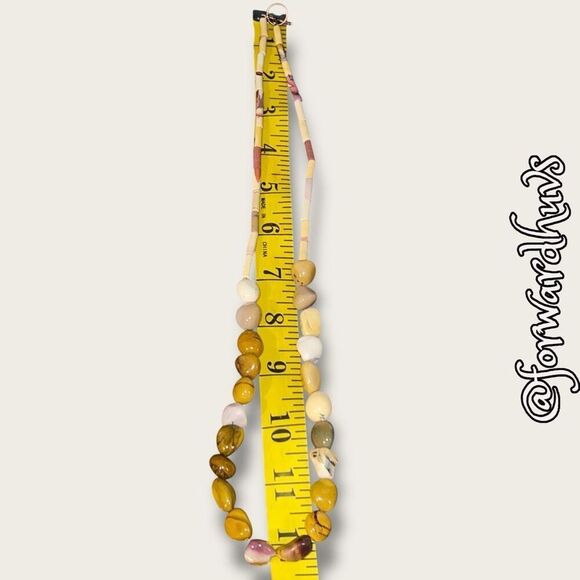 Natural Stone Bead Necklace with Toggle Clasp – 24” Length – Earth Tones - Picture 6 of 9